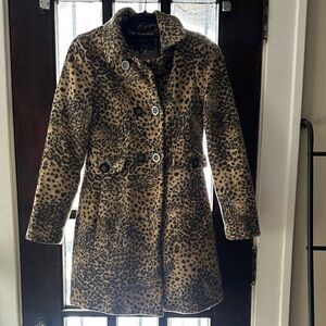 Kristen Blake Tan and Black Leopard Teddy Jacket